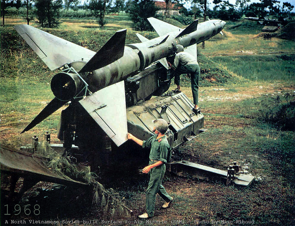 1968 North Vietnam Soviet-made Anti-aircraft Guided Missile (SAM). Photo by Marc Riboud

The SA-75M and SA-75MK are export versions of the S - 75 Dvina air defense system