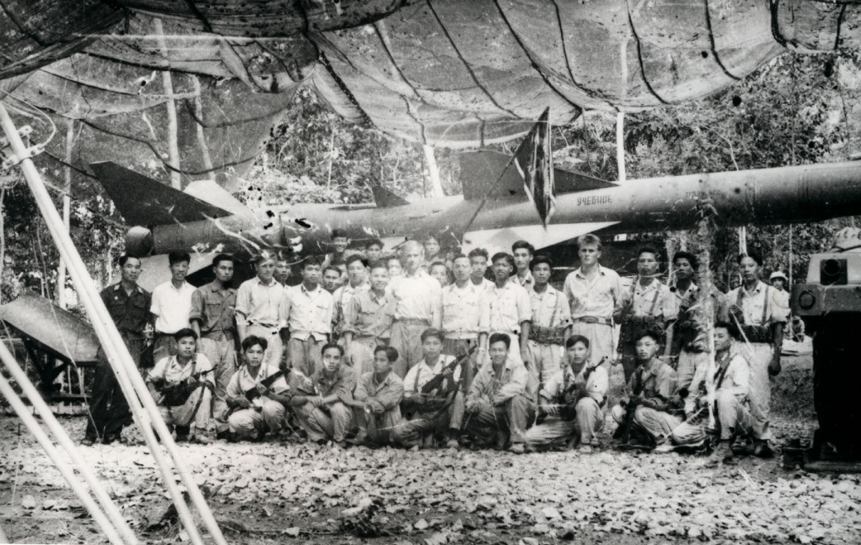 Teachers and students at an anti-aircraft missile training center in Vietnam, 1965.