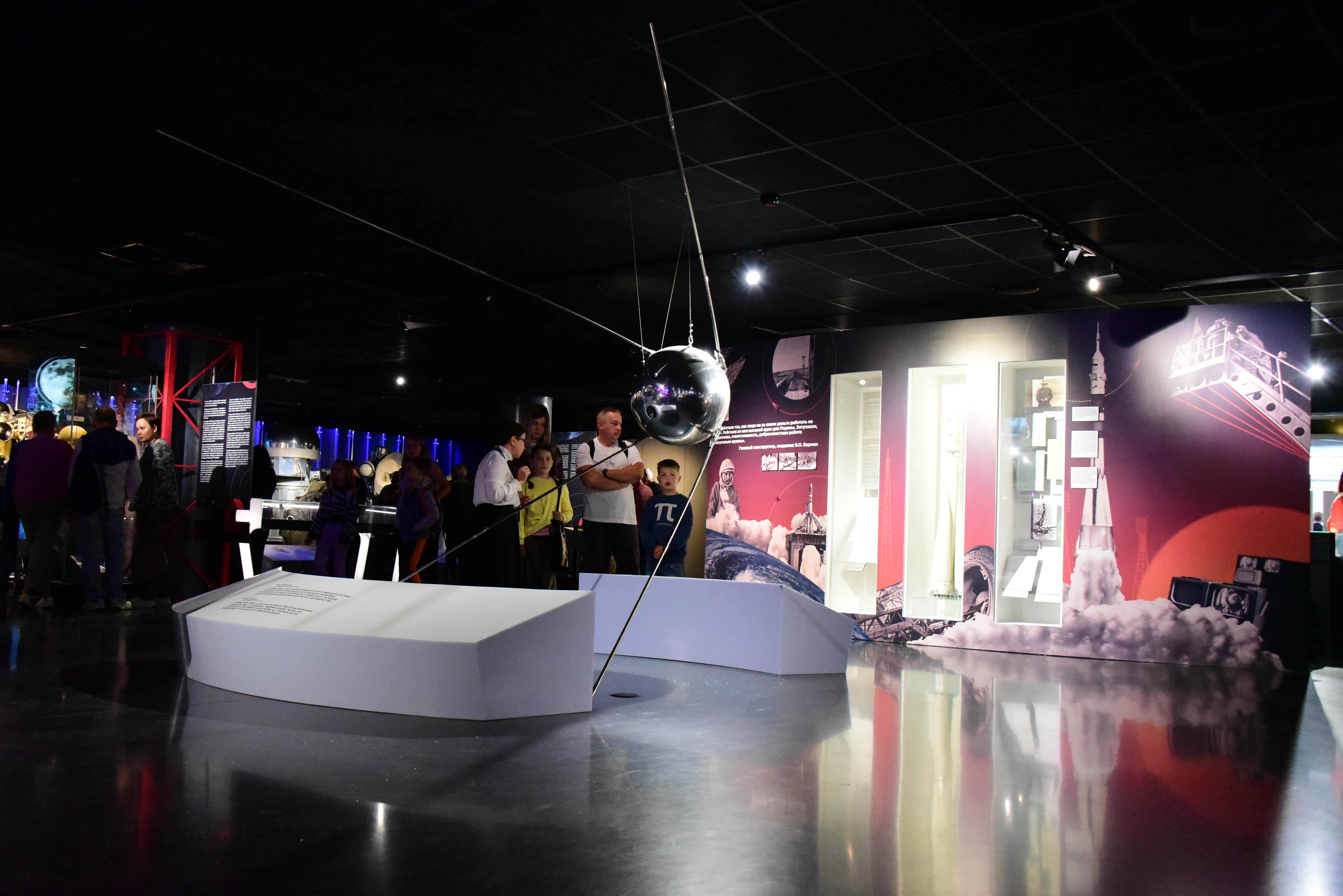 Sputnik I satellite model at the Museum of Cosmonautics Memorial, August 2025.